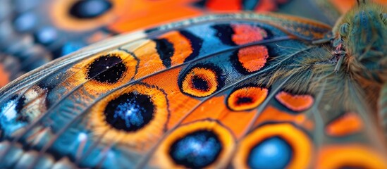 Vibrant Patterns of a Butterflys Wing in Detailed Macro View