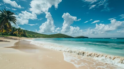 Fototapeta premium Flamenco Beach - Puerto Rico generative ai