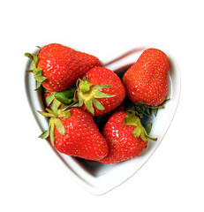 Strawberries in a heart shaped  bowl