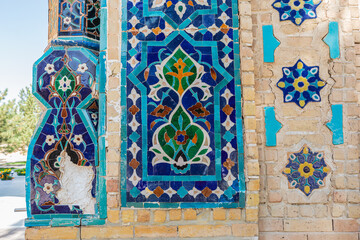 Decorative tile on the Gur-i Amir Mausoleum in Samarkand.