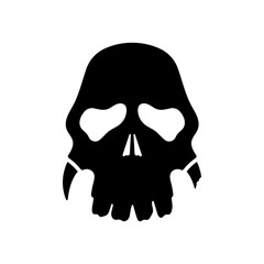 Skull icon. Black silhouette. Front view. Vector simple flat graphic illustration. Isolated object on a white background. Isolate.