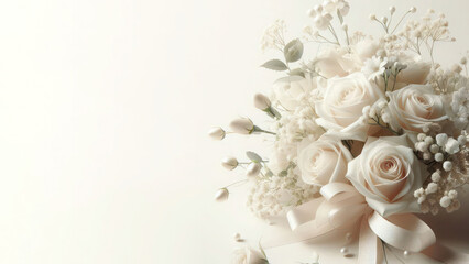 flowers on White background with copy space