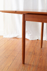 Teak draw-leaf table. Vintage dining table. 
