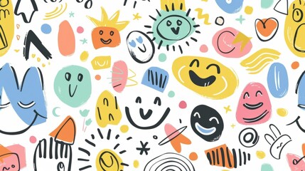 funny line doodle, creative and abstract design with drawing style generative ai