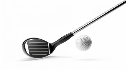 golf club and golf ball, light background generative ai