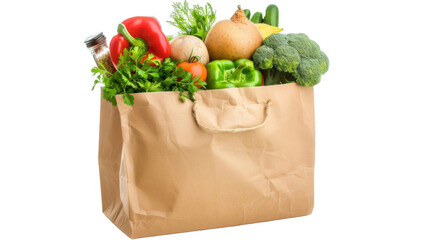 Paper bags ,assorted vegetables transparent background