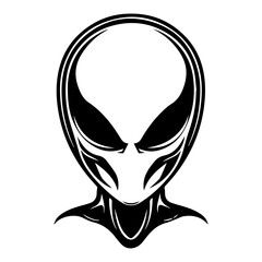 Weird alien face or head symbol flat vector icon. Extraterrestrial humanoid head vector illustration. - 776240525