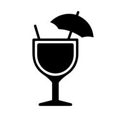 Coctail in web icon style. Summer drink symbol, logo. Coctail  with umbrella - 776240581