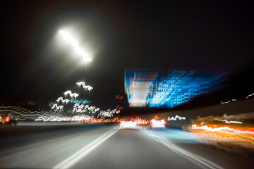 Night driving abstract - 776240976