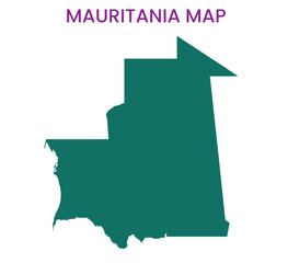 High detailed map of Mauritania. Outline map of Mauritania. Africa