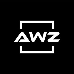 Initial letter AWZ logo design. AWZ logo design inside square.