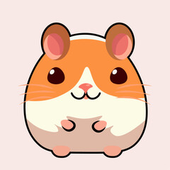 Cute hamster in cartoon style