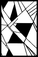 Abstract black and white pattern. For use in graphics. Minimalist illustration for printing on wall decorations