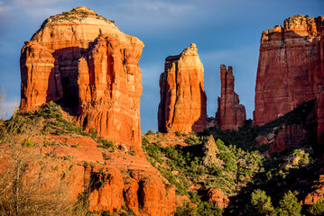 Cathedral Rock at sunset from Crescent Moon Park in Sedona Arizona - 776246158