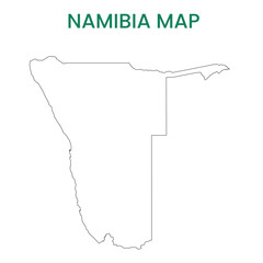 High detailed map of Namibia. Outline map of Namibia. Africa
