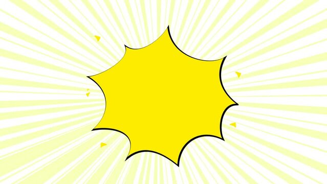 animation of hatching egg with yellow explosion for advertising background