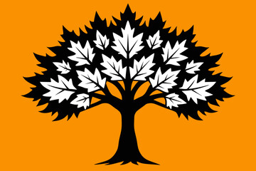 Sugar maple tree vector design 