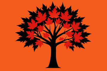 Sugar maple tree vector design 
