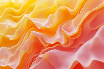 A long, flowing orange fabric with a wave-like pattern