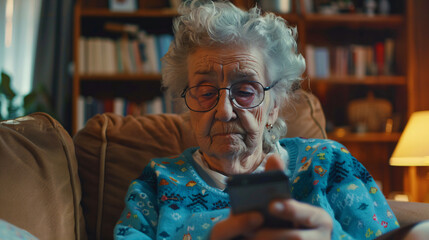 grandma with cell phone in hand