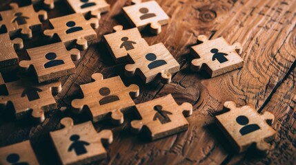 blocks with people icons in a human resource management concept generative ai