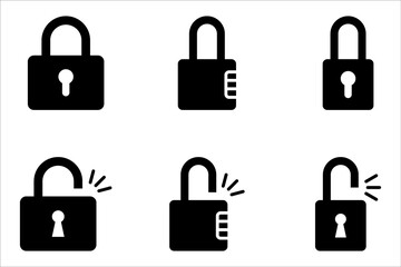 Lock vector icons set. vector Illustration for graphic and web design on white background