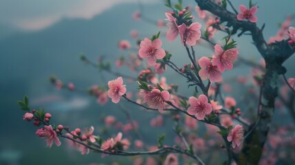 Obraz premium Mai Anh Dao, first months of the year to welcome spring generative ai