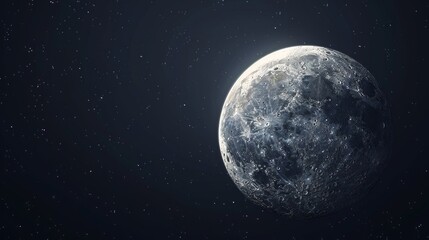 Close-Up of Moon With Stars Background - obrazy, fototapety, plakaty