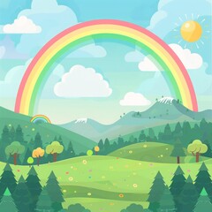 Fototapeta premium Rainbow cartoon.