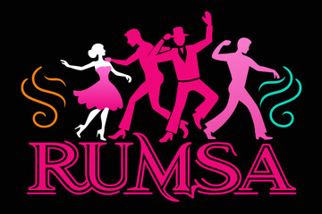 Vibrant Neon Ballroom Dance Club Signage Featuring Energetic Silhouettes of Couples, Dance Shoes, and Brush. Illuminate Your Rumba, Salsa, and Samba Nights in Style! Vector Illustration four image 