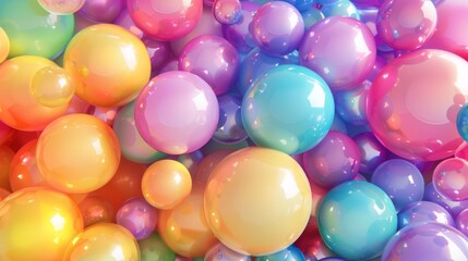 Fototapeta na wymiar Colorful balls background for children's area generative ai