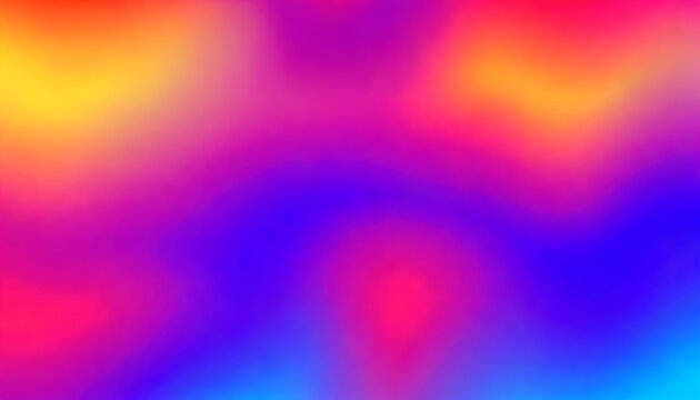  Multicolor amazing defocus background. Red blue yellow pink violet gradient abstract pattern. Rainbow colorful blur illustration. Attractive creative formless template.
