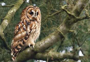A Tawny Owl in a Tree