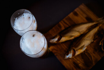 smoked fish with beer