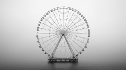 Ferris Wheel Amidst Foggy Day