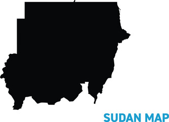 High detailed map of Sudan. Outline map of Sudan. Africa