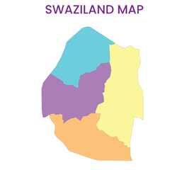 High detailed map of Swaziland. Outline map of Swaziland. Africa