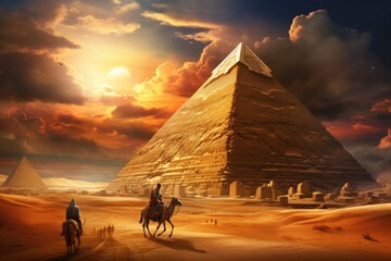 Pyramid background, Construction of a pyramid, Restoration of the pyramid of Djoser, Saqqara,...