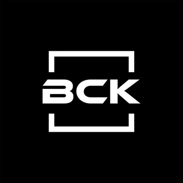 Initial letter BCK logo design. BCK logo design inside square.
