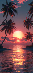 beautiful sunset on the beach phone wallpaper portrait size