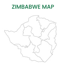 High detailed map of Zimbabwe. Outline map of Zimbabwe. Africa