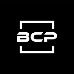 Initial letter BCP logo design. BCP logo design inside square.