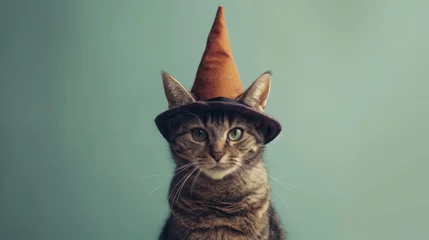 Fotobehang Cat Wearing Hat © LUPACO IMAGES