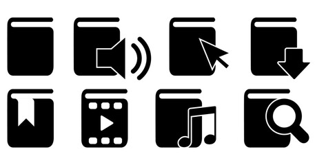 set of book icons book icon set education study reading learning language skill sign symbol line pictogram vector illustration design flat graphic design © Leandro Bonizio Lima