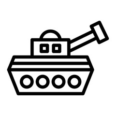 Tank Vector Line Icon Design