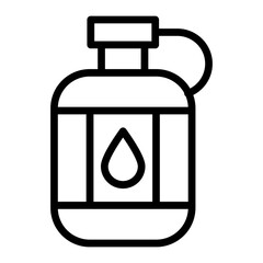 Water Bottle Vector Line Icon Design