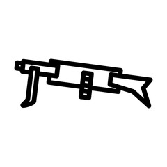 Light Machine Gun Vector Line Icon Design