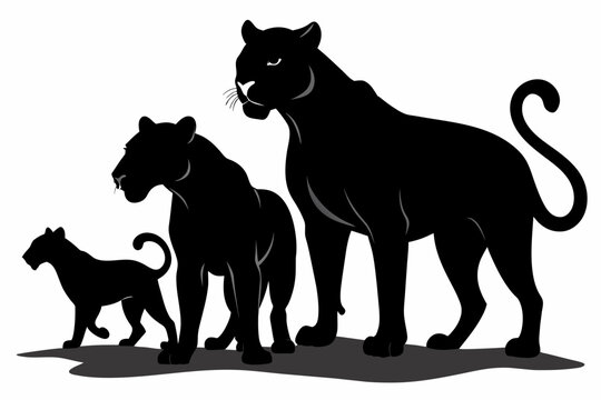 Black leopard vector  silhouettes