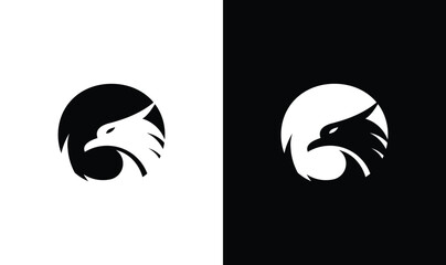 O letter with eagle face logo icon template, letter o with eagle logo