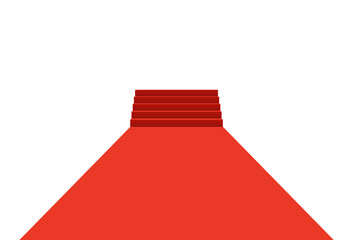 Red carpet on stairs. Png clipart isolated on transparent background - 776265311